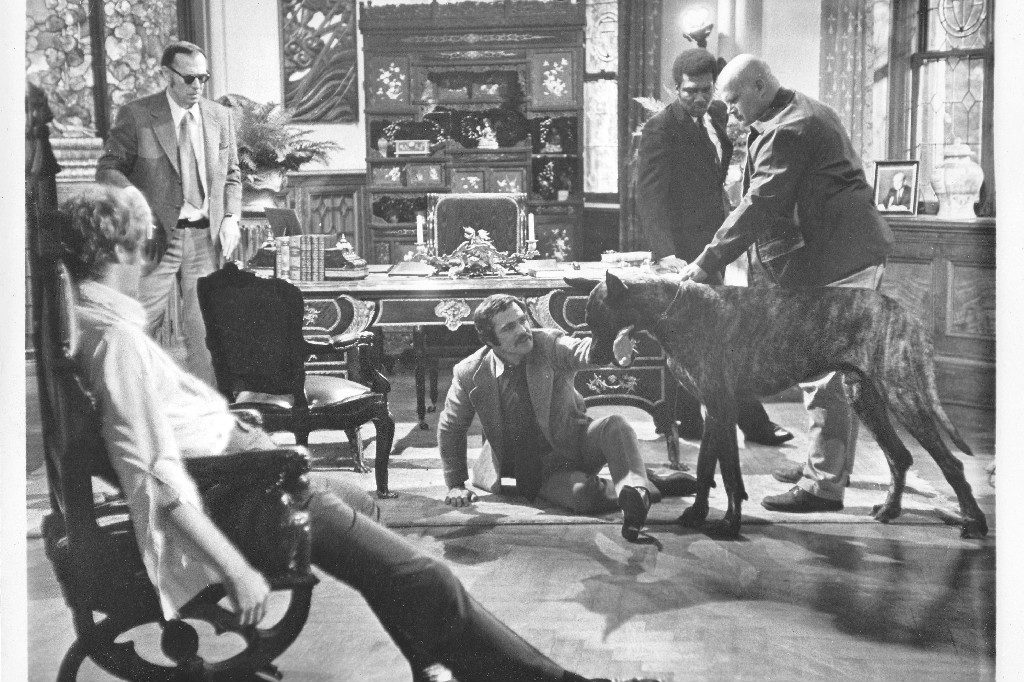 b486fe8e63bb73b27ae545014f310447 Two men examining a skeleton on the floor in a vintage room.